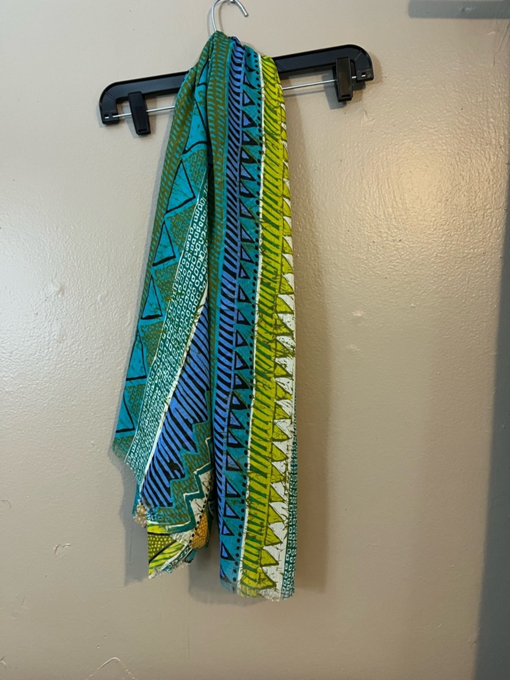 Blue and Lime Geometric Print Shaw
